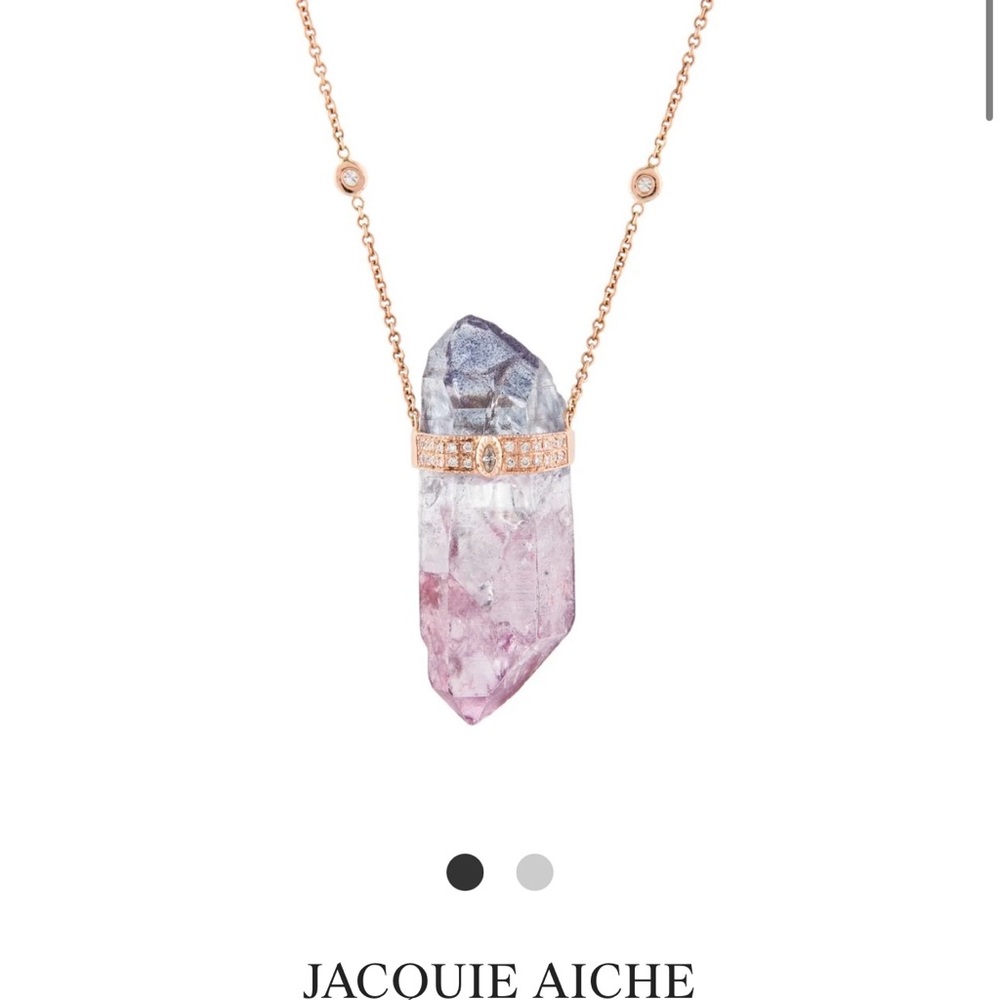 Jacquie Aiche 14K Rose Gold Bi-Color Quartz & Diamond Necklace